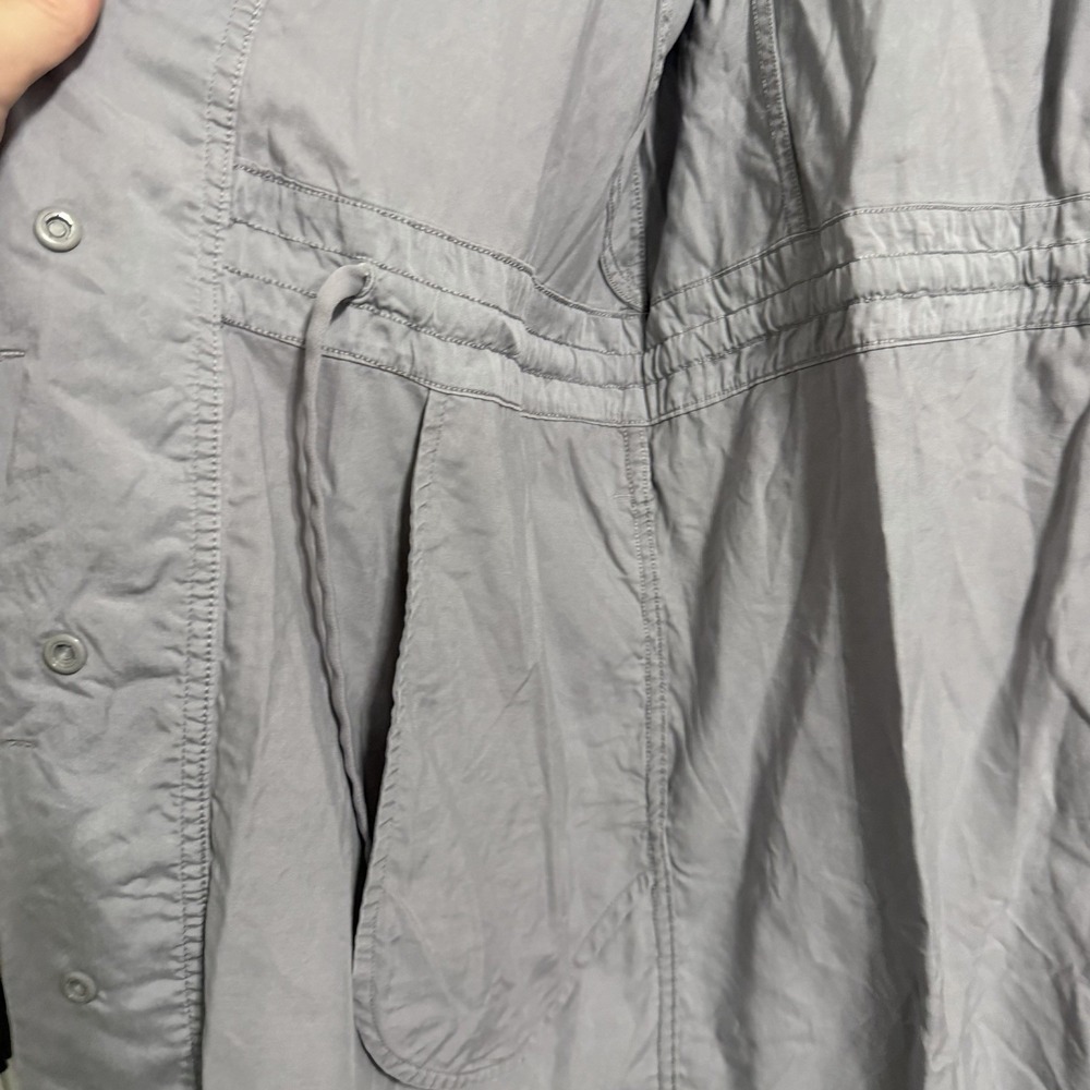 Lululemon Gray City Stroll Hooded Trench Coat Rain Jacket Women Size 8 Relaxed - Picture 8 of 11
